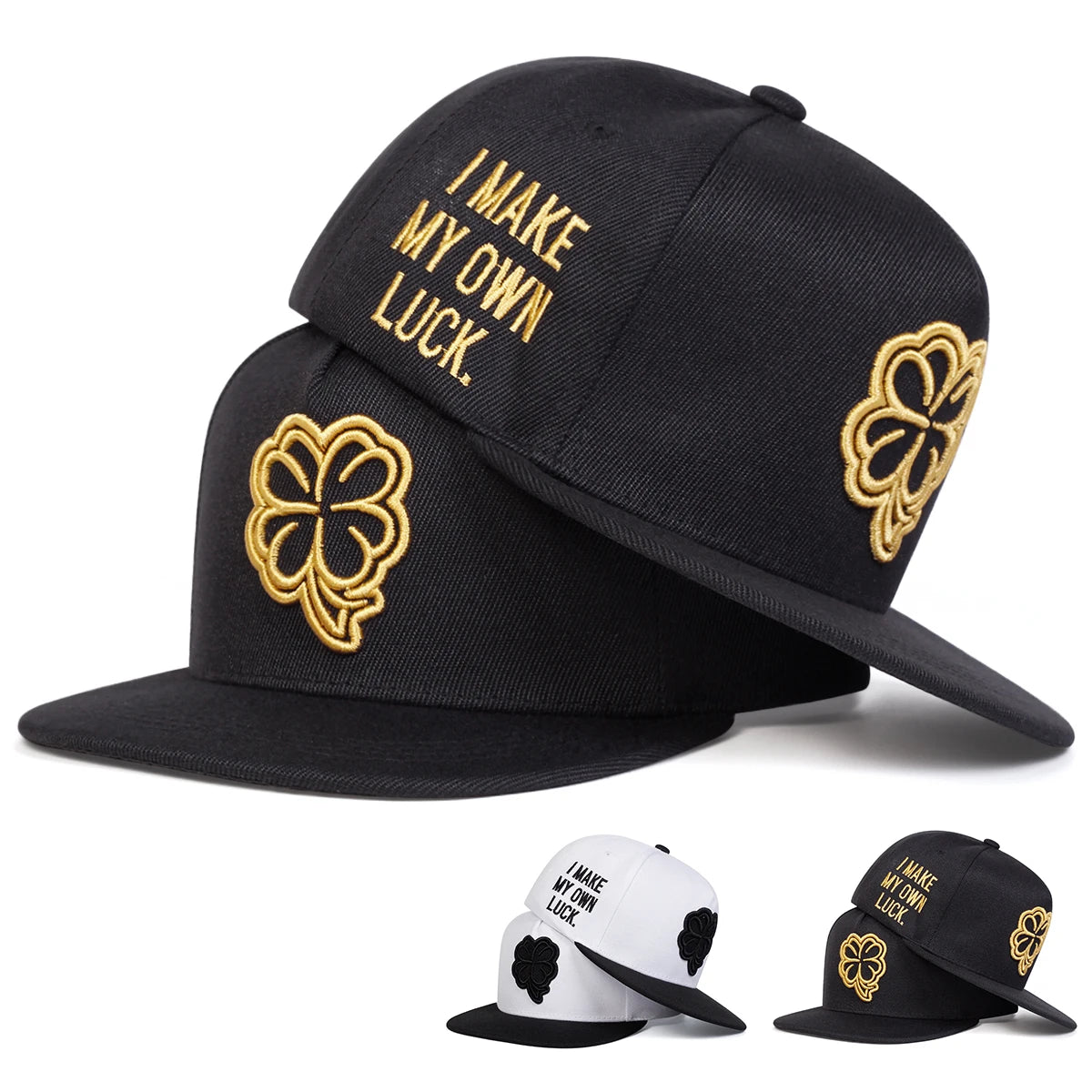 Unisex Four Leaf Clover Embroidered Baseball Cap – Adjustable Hat