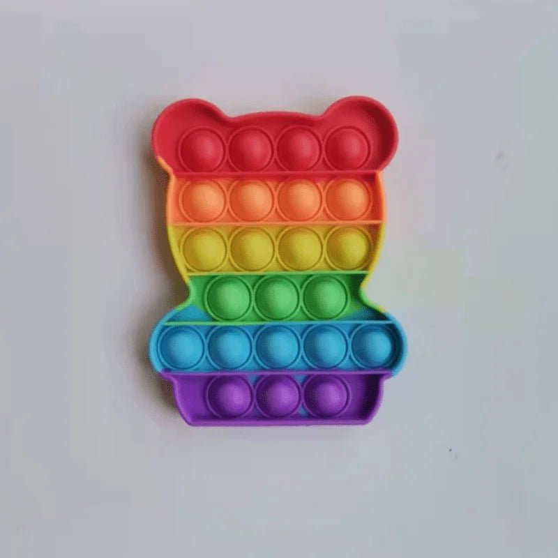 Rainbow Fidget Reliver Stress Toys Push Bubble Antistress Toys