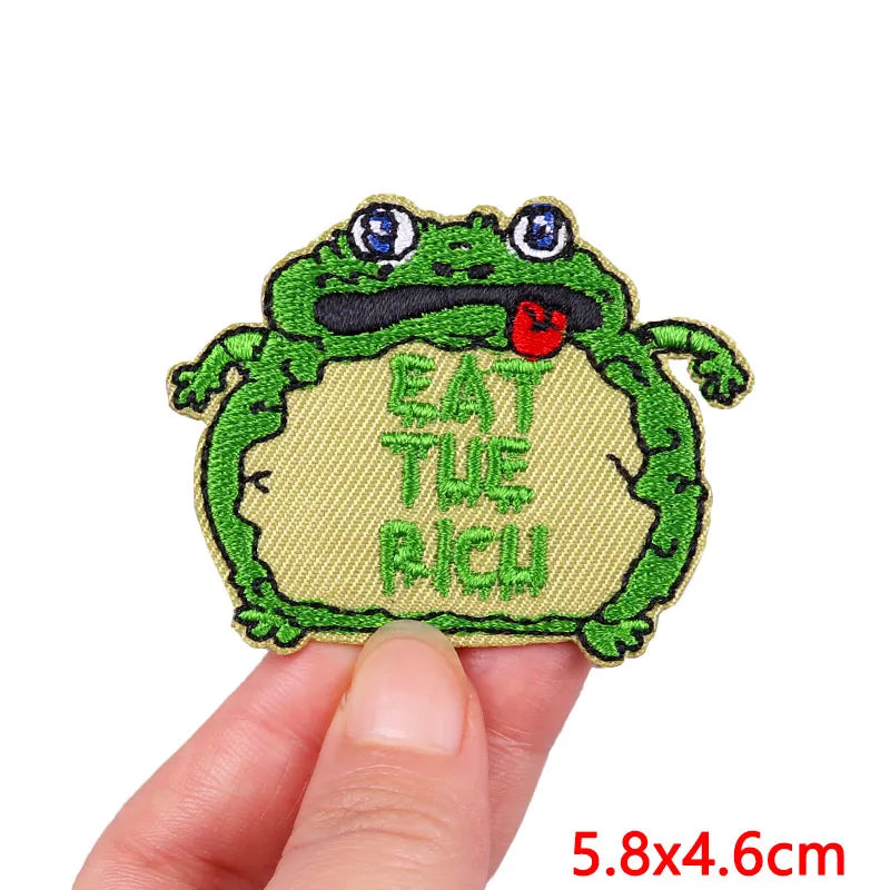 Animal Cat Possum Fox Patch Cartoon Embroidery Patch Iron On Patches For Clothing