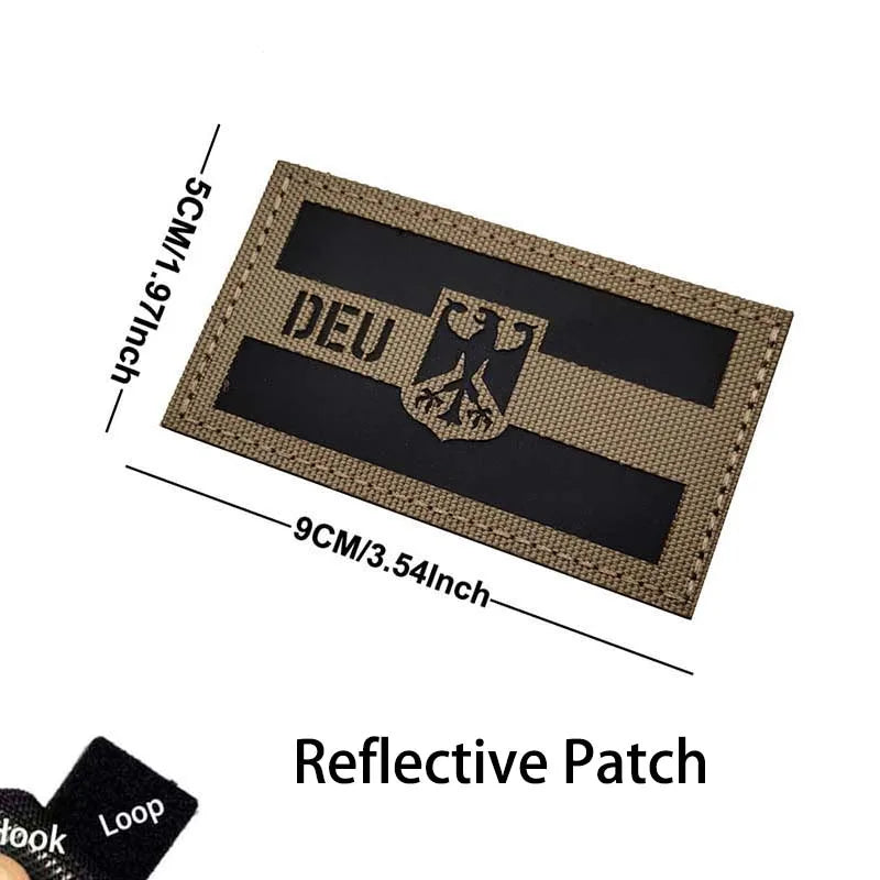 Germany Flag Morale Emblem German Eagle DEU Patches Reflective Infrared IR Badges