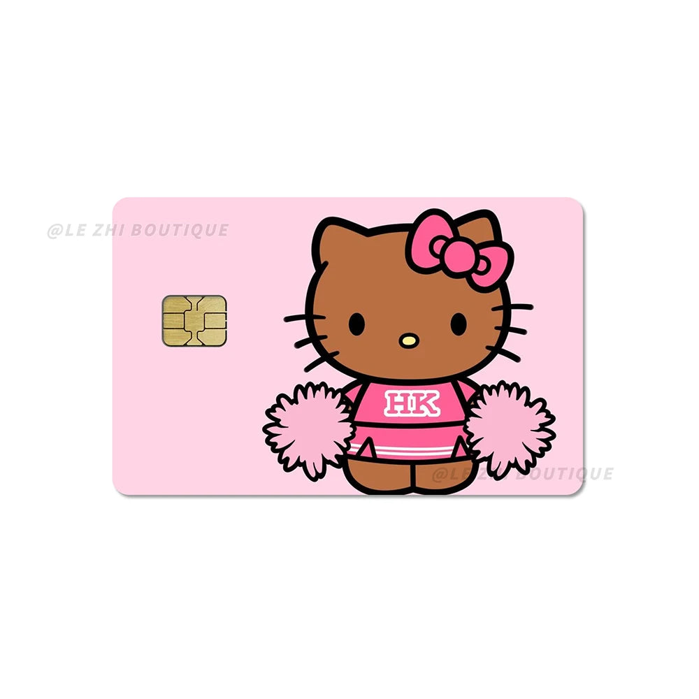 Hawaiian Black Skin Hello Kitty Diy Credit Debit Card Sticker Party Sticker Decoration Waterproof Sticker
