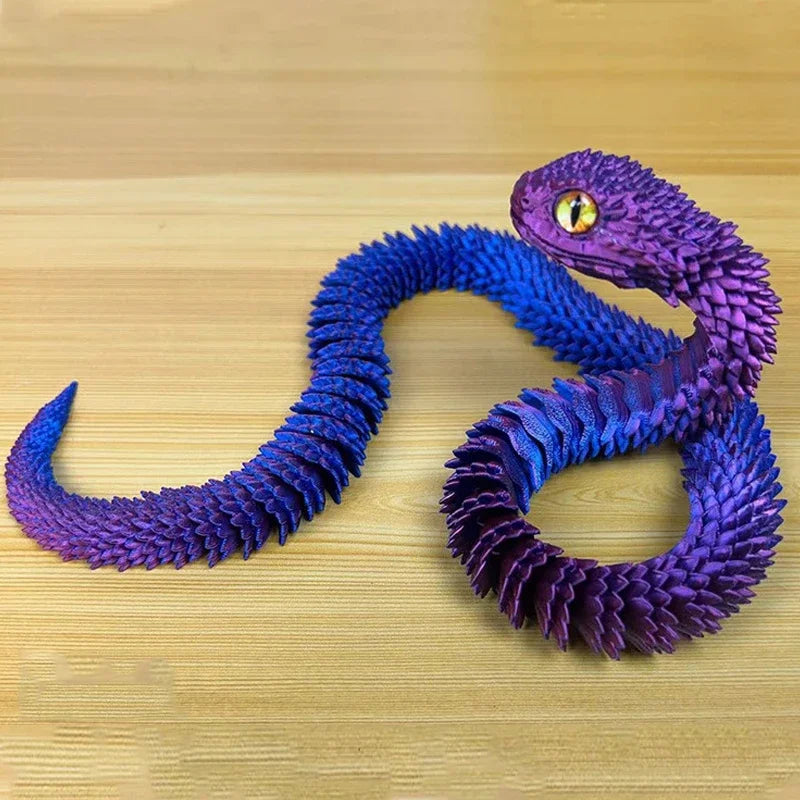 3D Printed Snake Movable Joint Fidget Toy Figurine Simulation Snake Office Desktop Ornament
