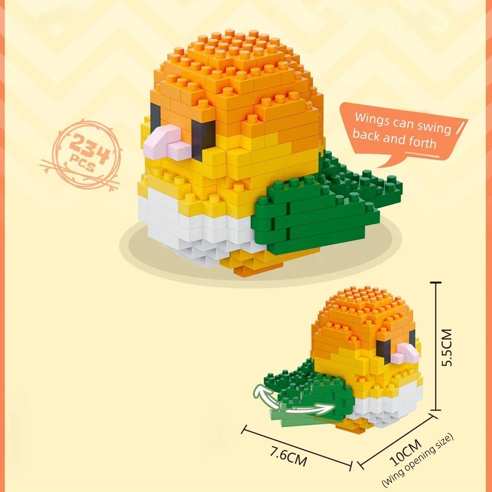 Colorful Parrot Micro Mini Building Blocks Assembly Toys 3D Model Bricks for Birds Funs Hands-on Ability Gift