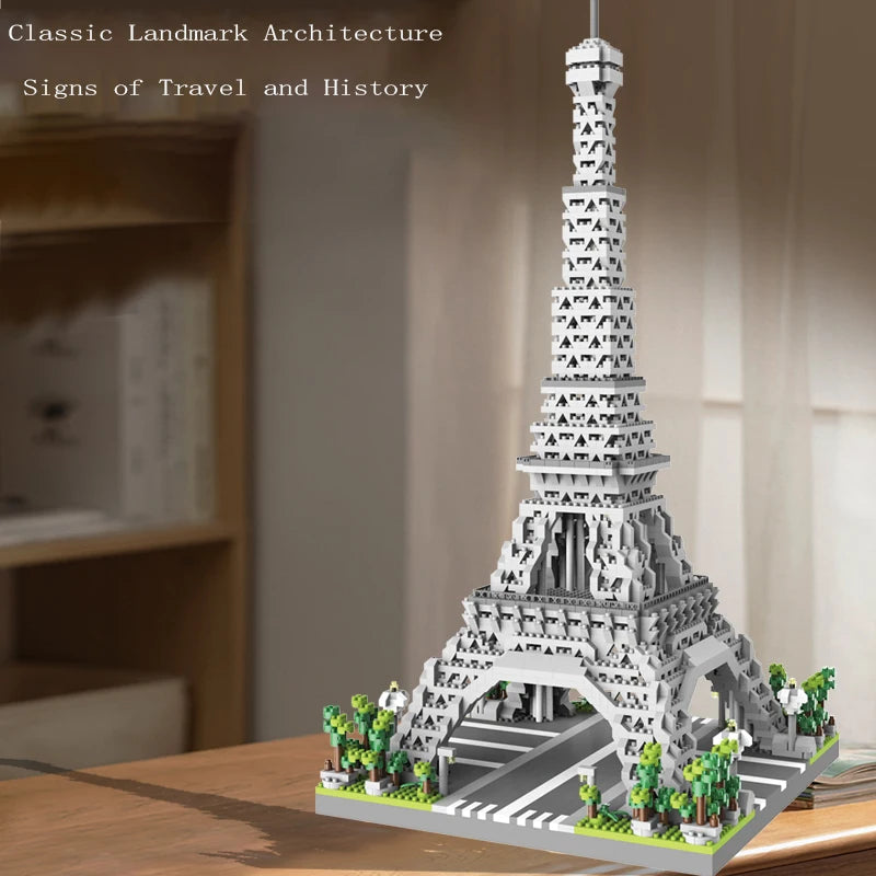 Paris Eiffel Tower Children's Puzzle Micro Particle Block Assembly Landmark Building Model Ornament Toy