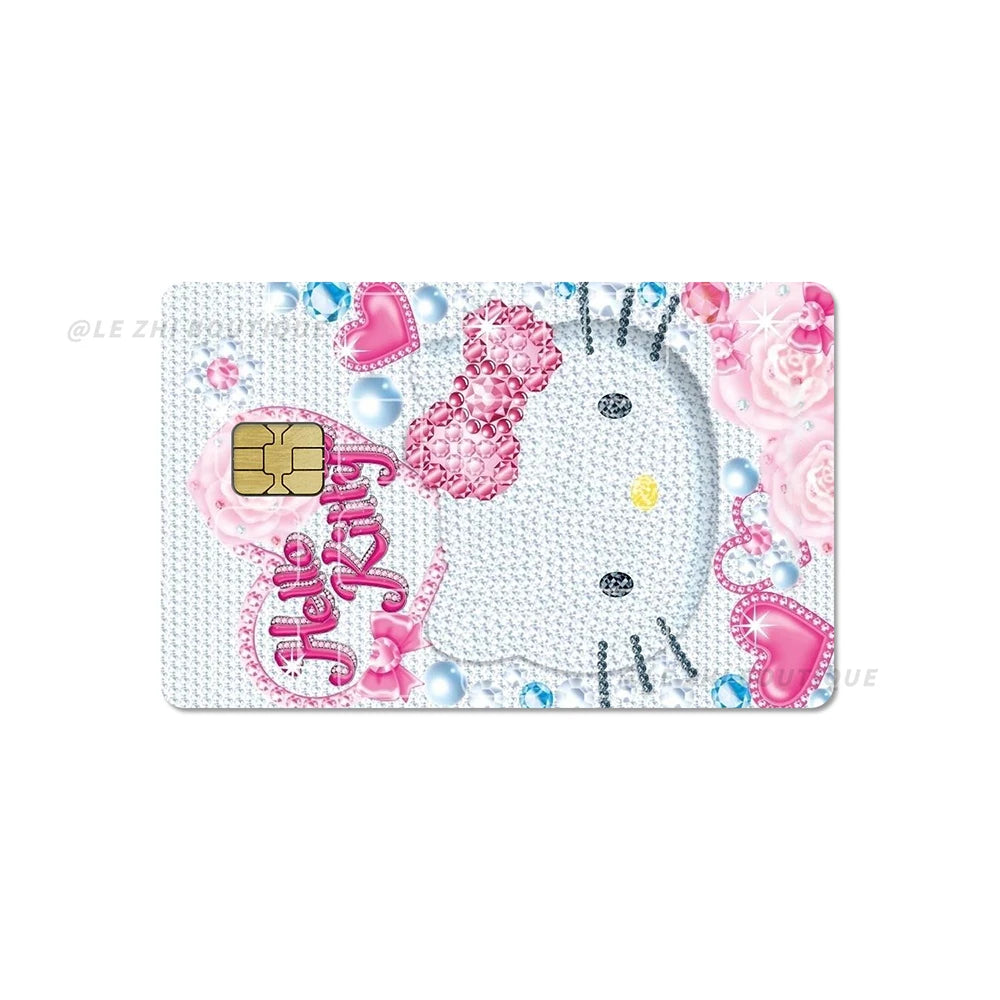 Hawaiian Black Skin Hello Kitty Diy Credit Debit Card Sticker Party Sticker Decoration Waterproof Sticker