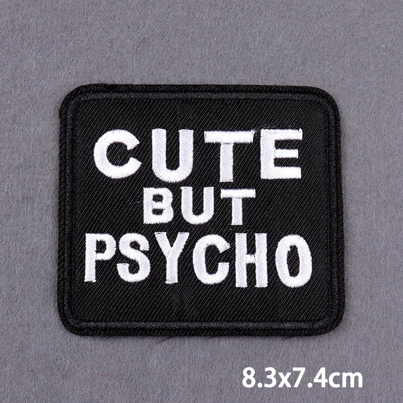 Warning Letters Embroidery Patches For Jeans Good Vibes Iron On Patch Thermoadhesive Patches For Clothes