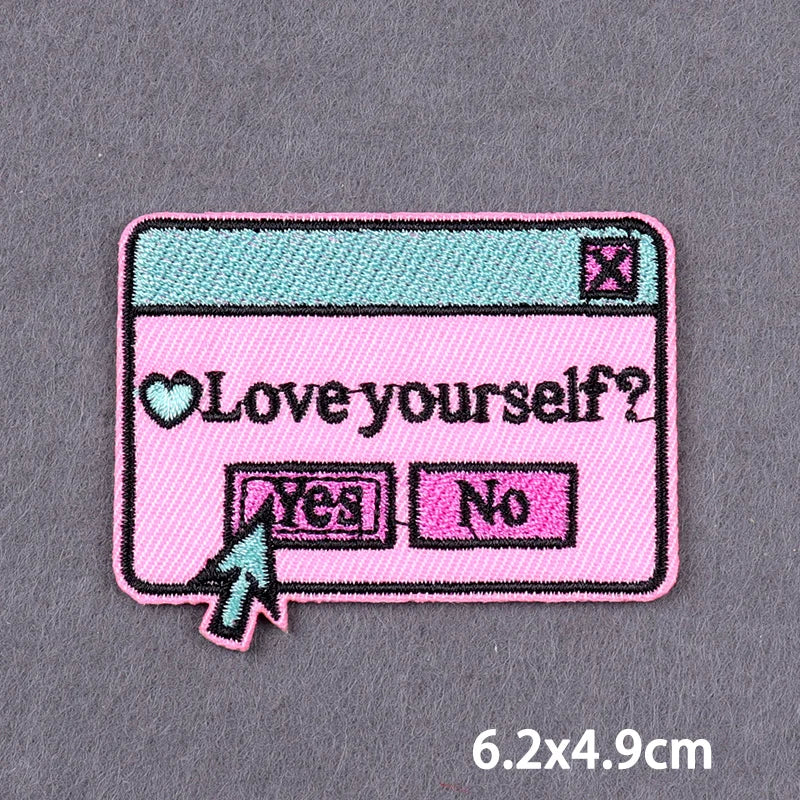 Warning Letters Embroidery Patches For Jeans Good Vibes Iron On Patch Thermoadhesive Patches For Clothes