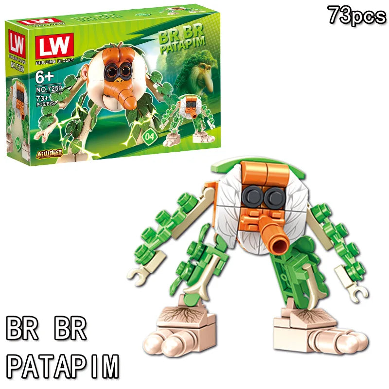 Brainrots Figure Toys Building Blocks Gift Blind Box