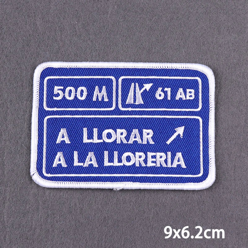 Black Patch With Slogan Iron On Patches For Clothes DIY Embroidery Applique Fusible Patch