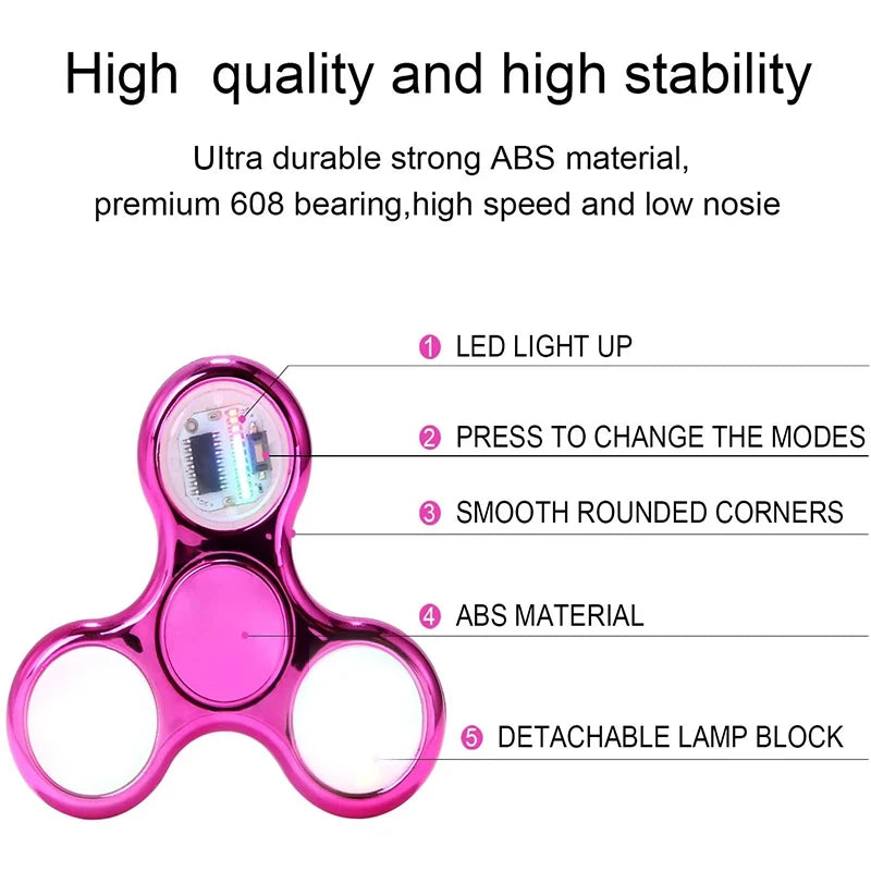 Fun Luminous LED Light Creative Fidget Spinner Hand Top Spinners