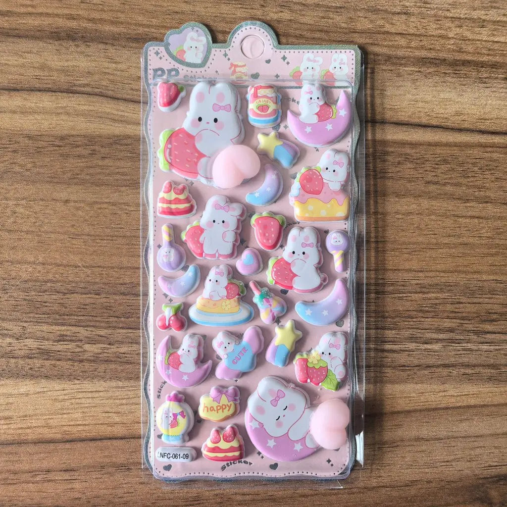 Cute Cartoon PP Sticker (1 Pcs) - 3D Embellishment for Decoration