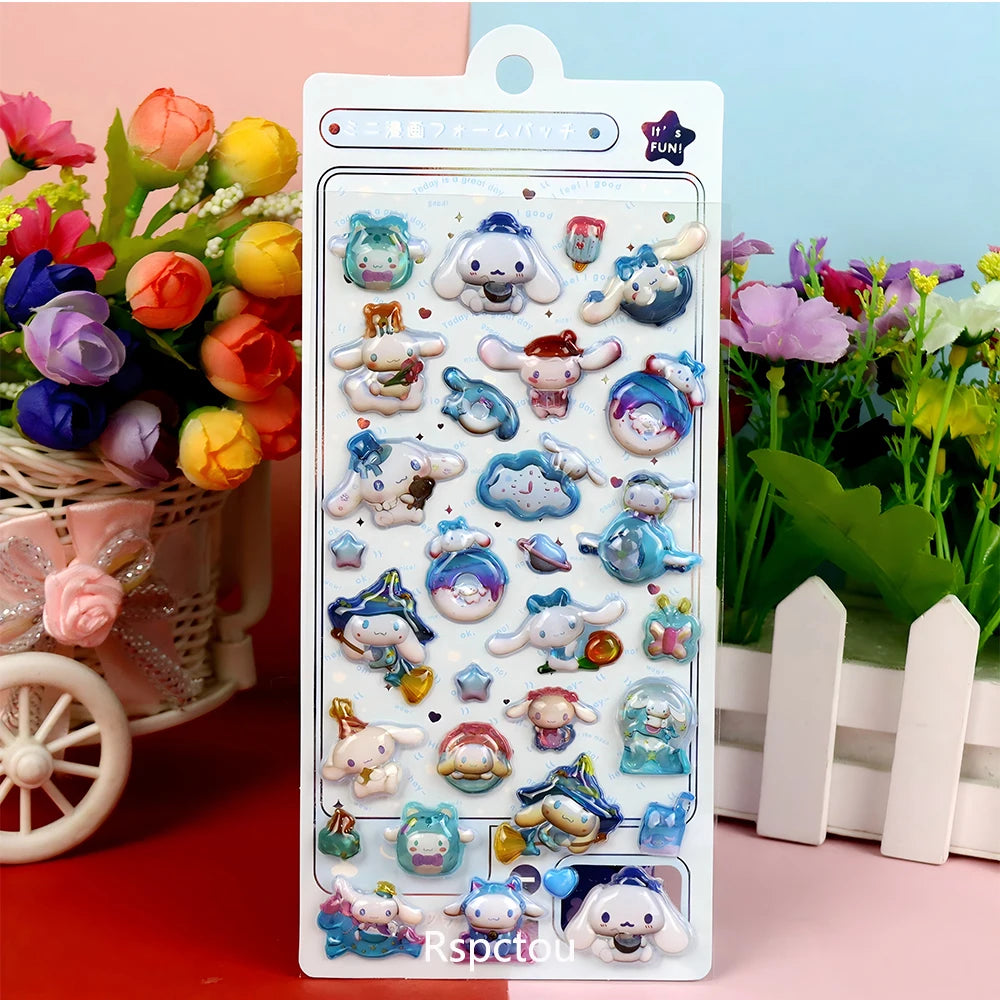 Cute Sanrio 3Relief Cartoon Bubble Sticker