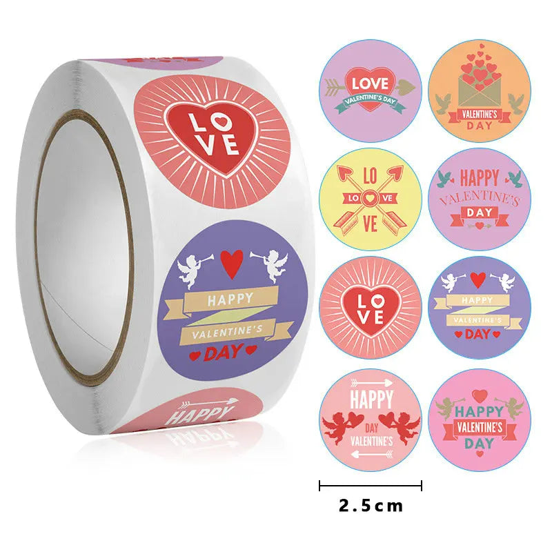 50-100-500PCS Handicraft Valentine's Day Heart Sticker Heart-Shaped