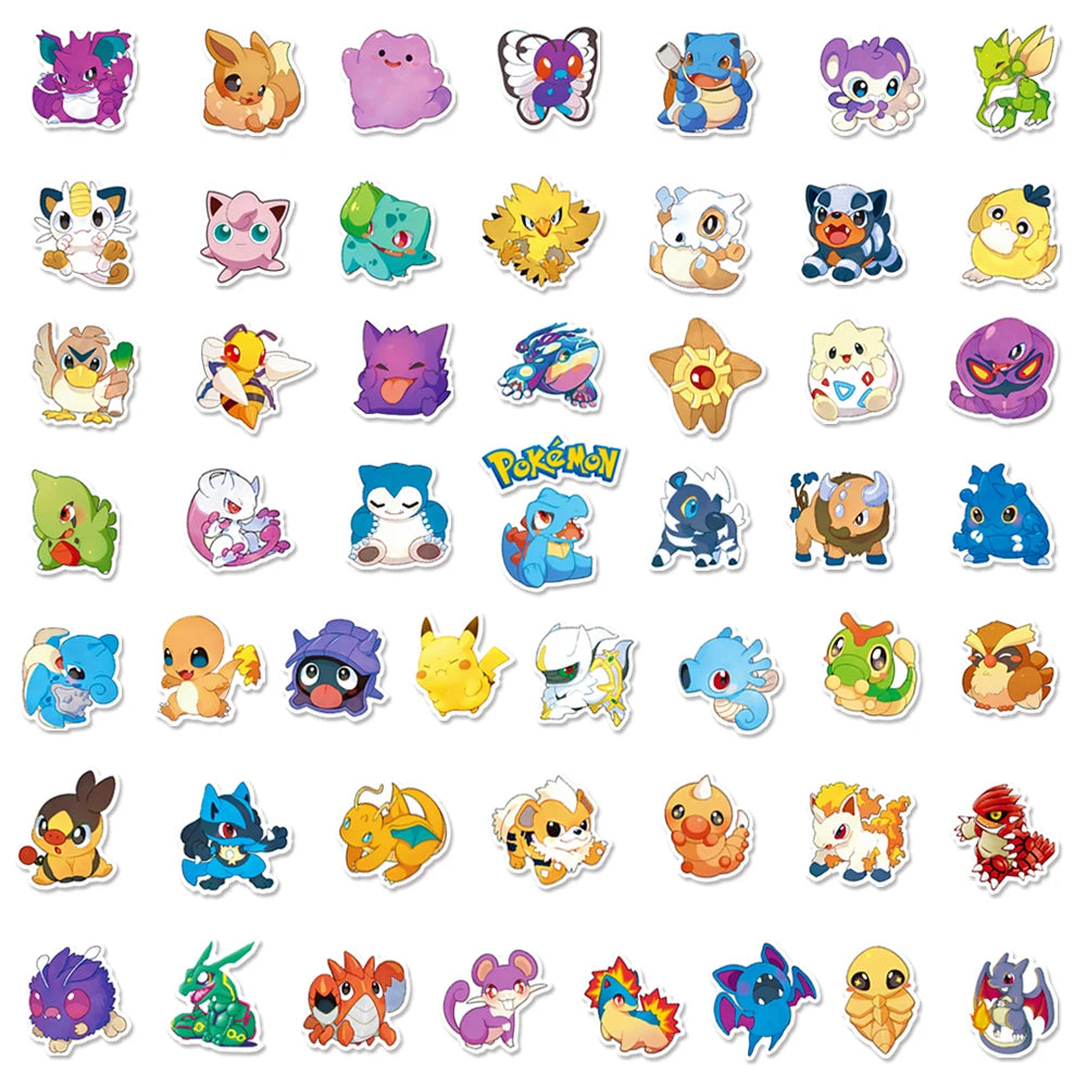 50/100pcs Pokemon Stationary Waterproof Cute Sticker