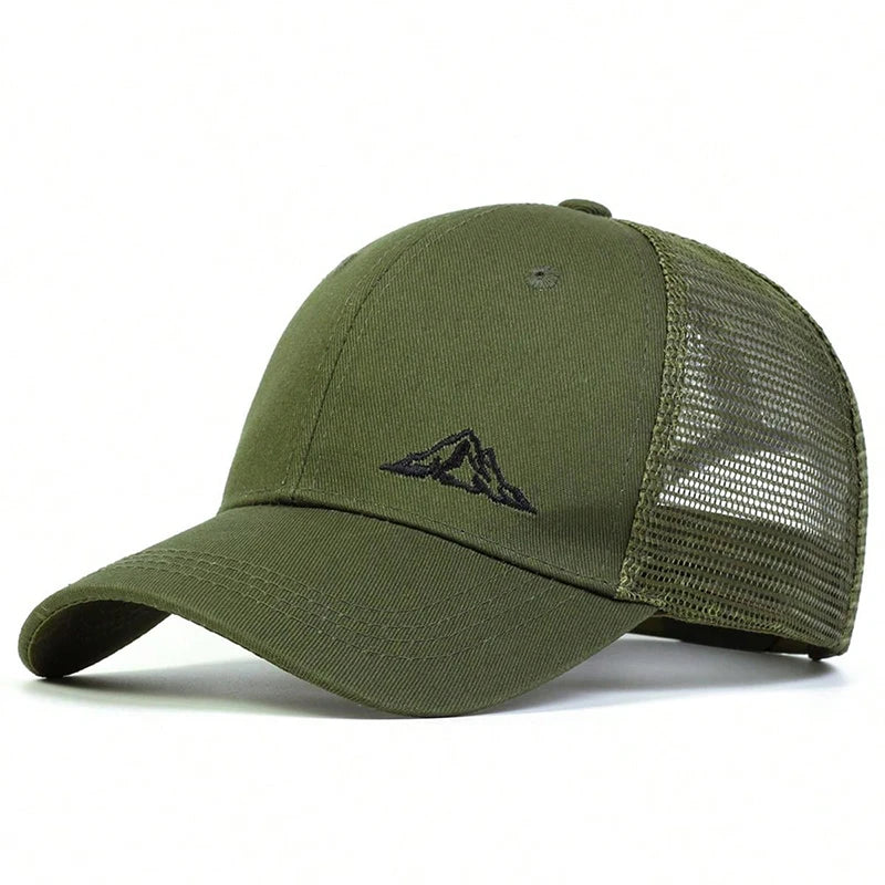 Unisex Mountain Embroidered Mesh Baseball Cap – Adjustable Hat