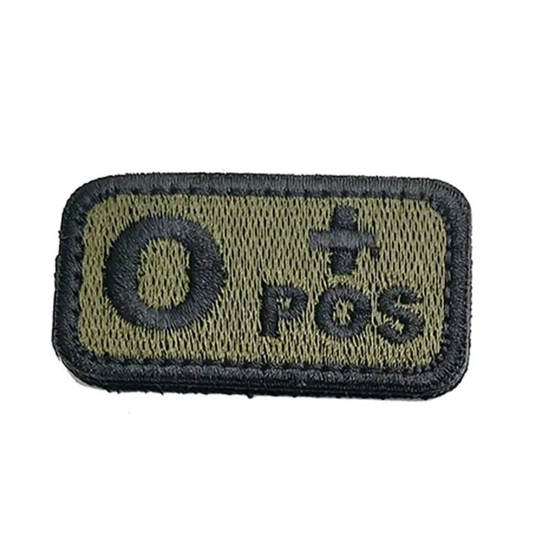 Blood Type Badges Fabric Applique Embroidery Hook and Loop Patches,Military Tactical Patch