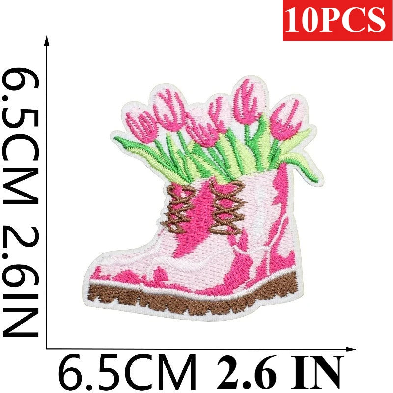 10PCS Bulk Love Letter Embroidery Cloth Pink Couple Clothing Decorative Patch