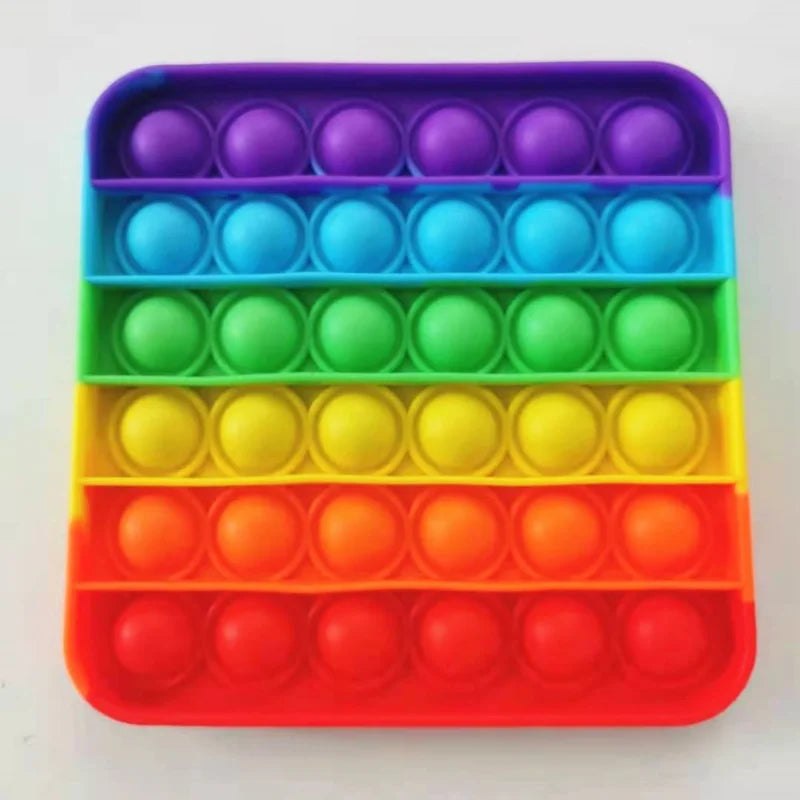 Rainbow Fidget Reliver Stress Toys Push Bubble Antistress Toys