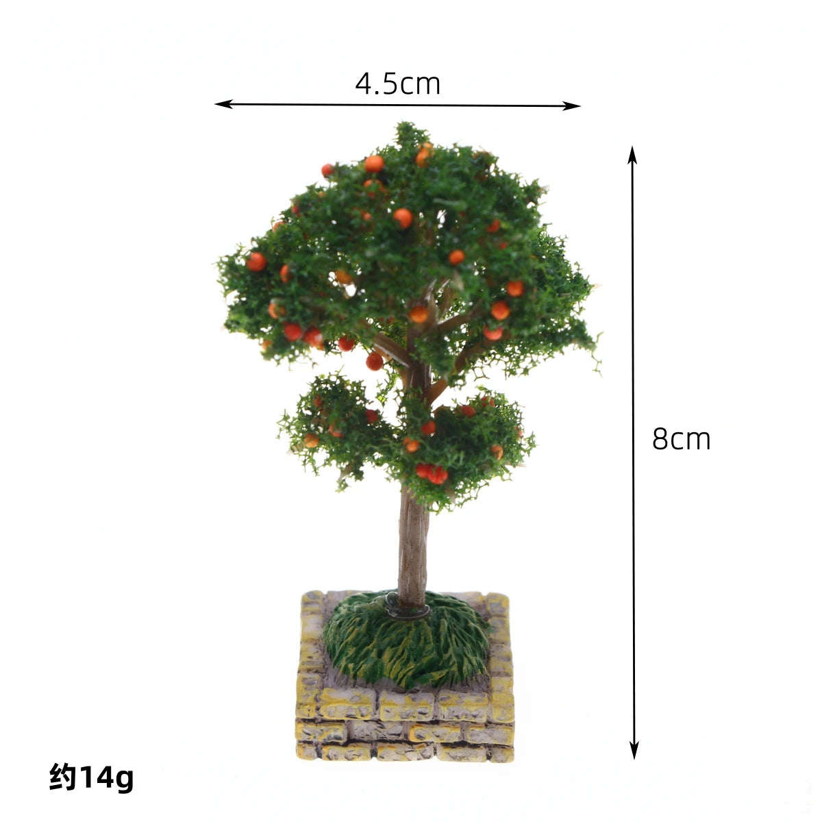 Dollhouse Miniature Flower Tree Fruit Tree With Plastic Base Micro Landscape