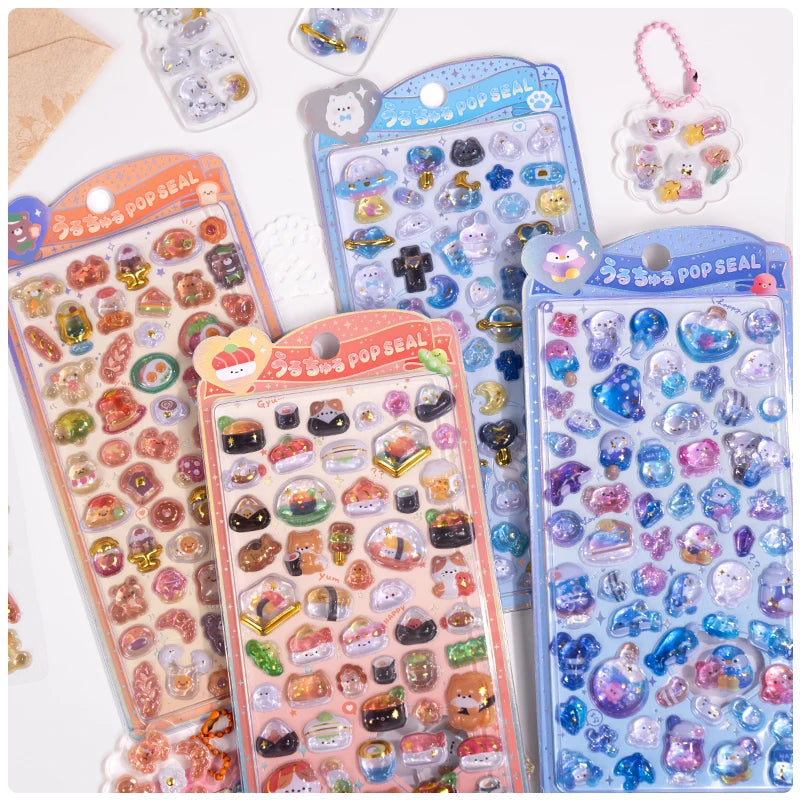 Japanese Style Mini Sweet Drop 3D Relief Stickers Scrapbooking DIY Journaling Stationery