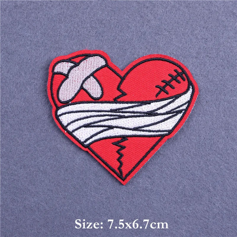 Black Patch With Slogan Iron On Patches For Clothes DIY Embroidery Applique Fusible Patch