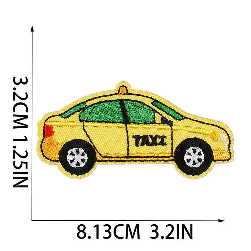 5-17PCS Embroidered Car Patches Cartoon Cars Iron on Patches Vehicle Sew on Patch Applique
