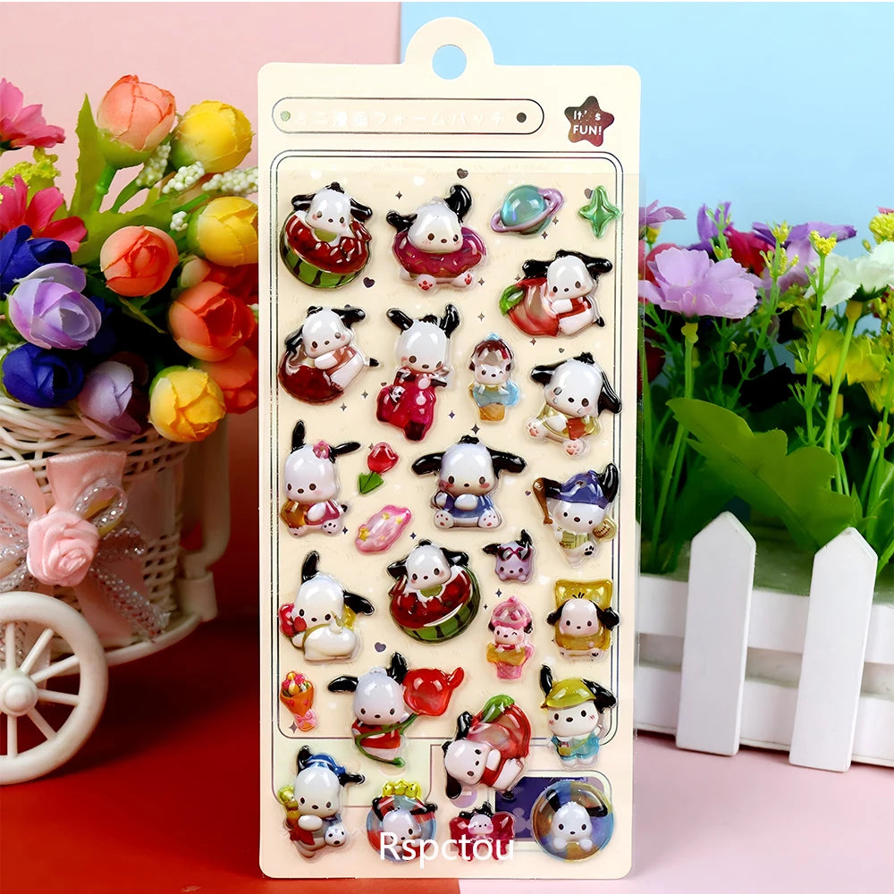 Cute Sanrio 3Relief Cartoon Bubble Sticker