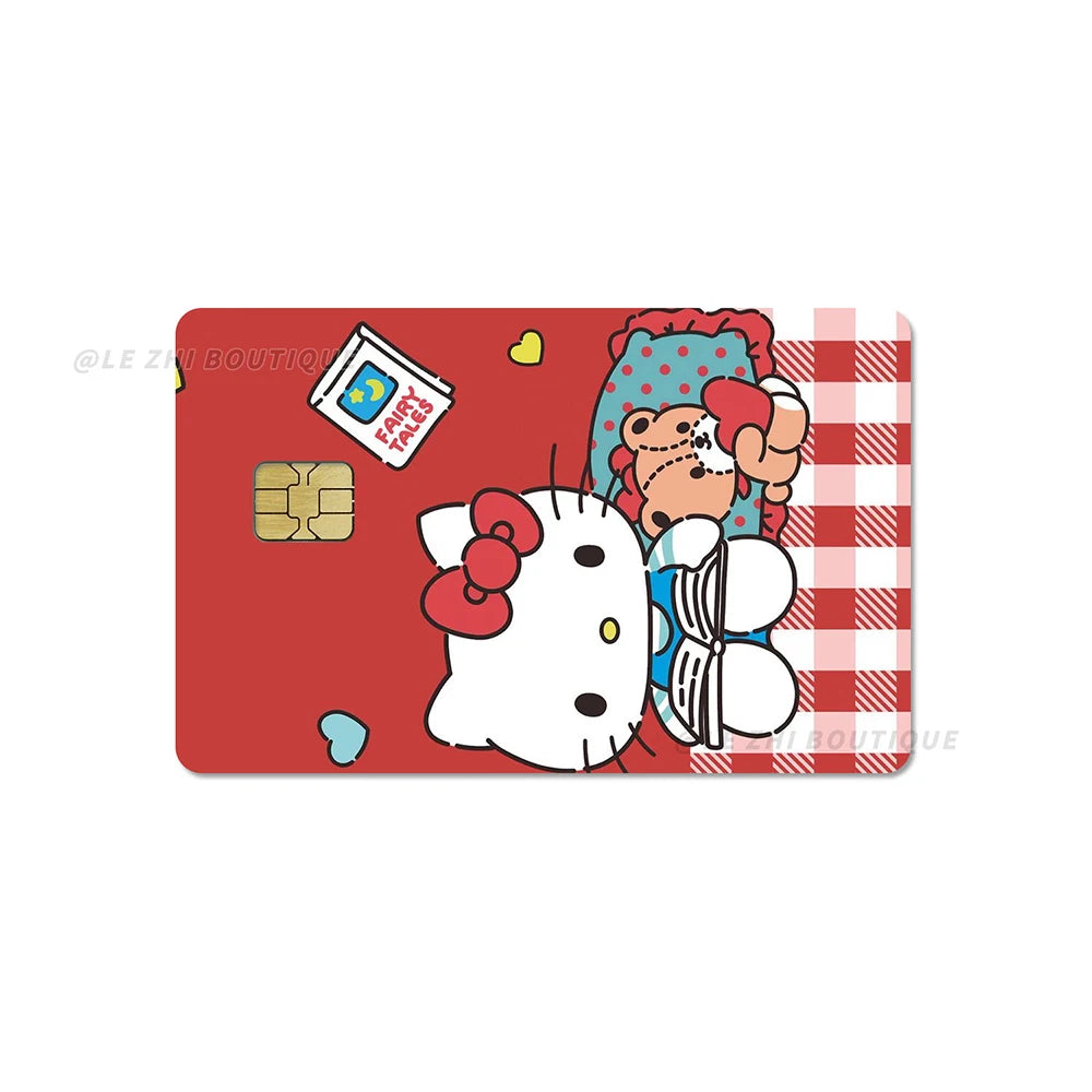 Hawaiian Black Skin Hello Kitty Diy Credit Debit Card Sticker Party Sticker Decoration Waterproof Sticker