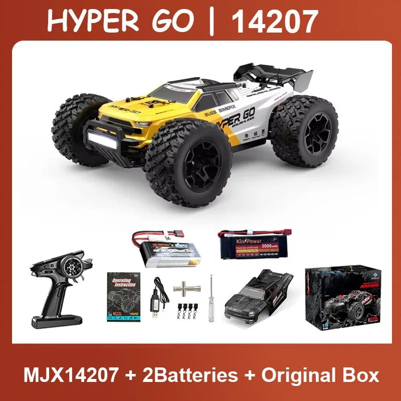 HYPER GO MJX 14207/14208 1:14 RC Car – 4WD Brushless 41-53KM/H Off-Road High-Speed Truck