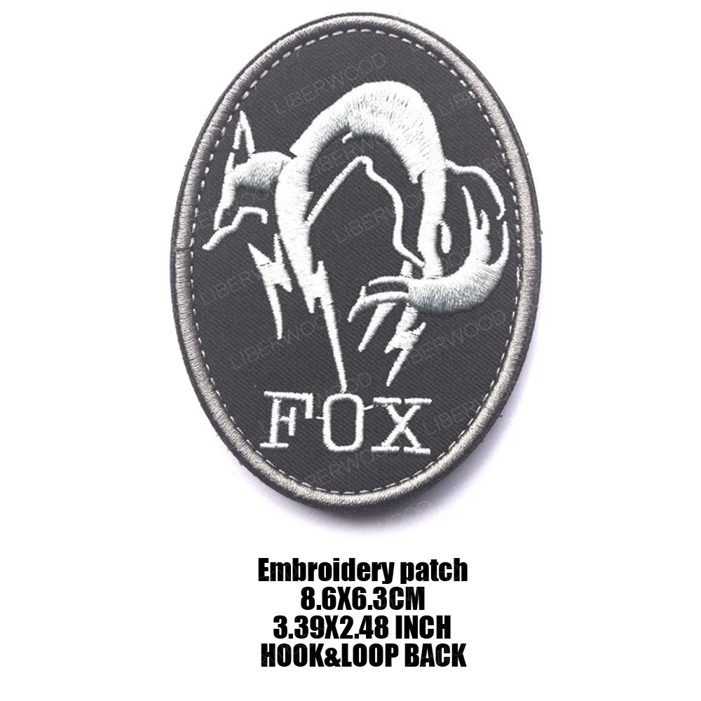 Metal Gear Solid Foxhound Emblem Patch Fox Hound Uniform Sticker Badge Militaria Group Armband Applique