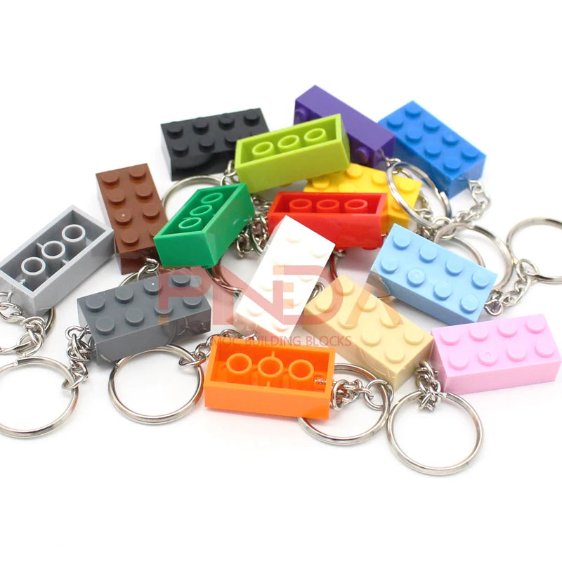 10Pcs MOC 2x4  Key Chain  Building Blocks Creative Gift  with MOC Brick Keychain