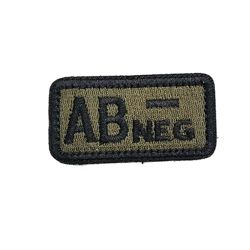 Blood Type Badges Fabric Applique Embroidery Hook and Loop Patches,Military Tactical Patch