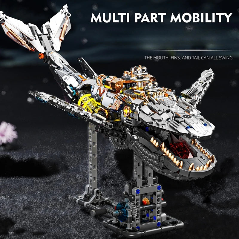Mechanical Sea Animal Building Blocks Shark Octopus Whale Manta Ray Model