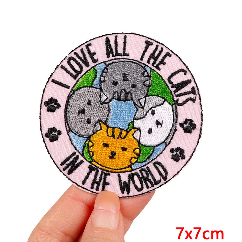 Animal Cat Possum Fox Patch Cartoon Embroidery Patch Iron On Patches For Clothing