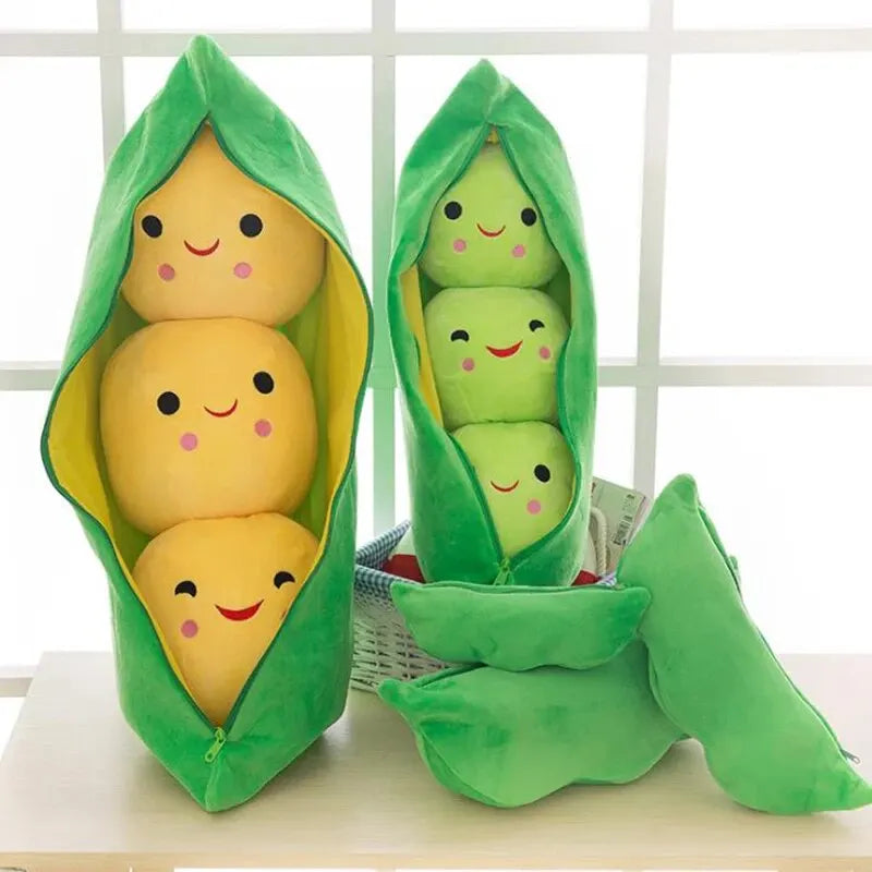 Cute Pea Plush Toy – Soft Baby Pillow Doll