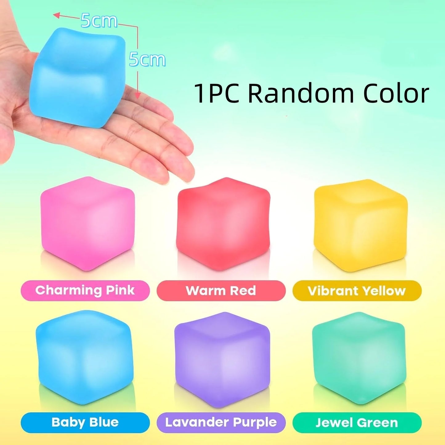 Stress Cube Squishy Fidget Toys for Relaxation High Density Gel Filled Fidgets Calming Toys