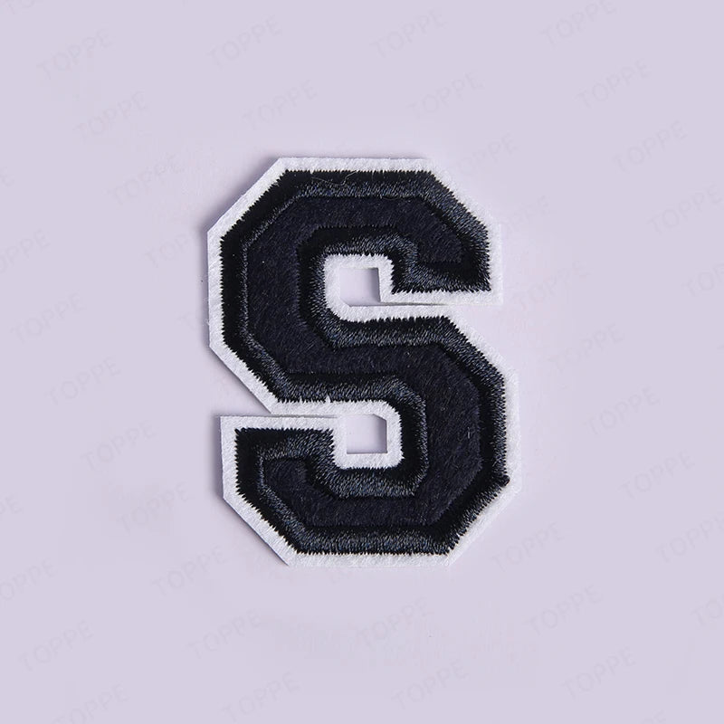 Navy Blue Letter Iron On Patch Applique DIY Alphabet Embroidered Patches For Clothing