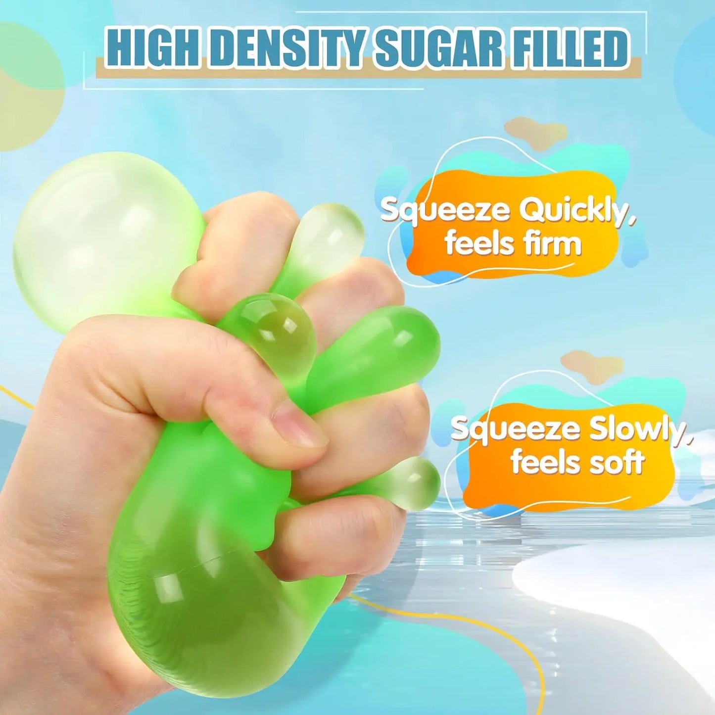 Stress Cube Squishy Fidget Toys for Relaxation High Density Gel Filled Fidgets Calming Toys