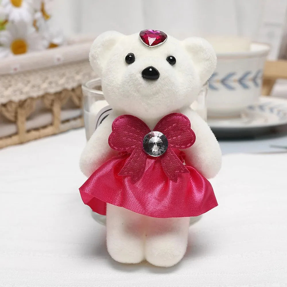 10 PCS Cute Cartoon Small Teddy Bear Birthday Flower Bouquet Bear Couple Bear Wedding Valentine's Day Decoration