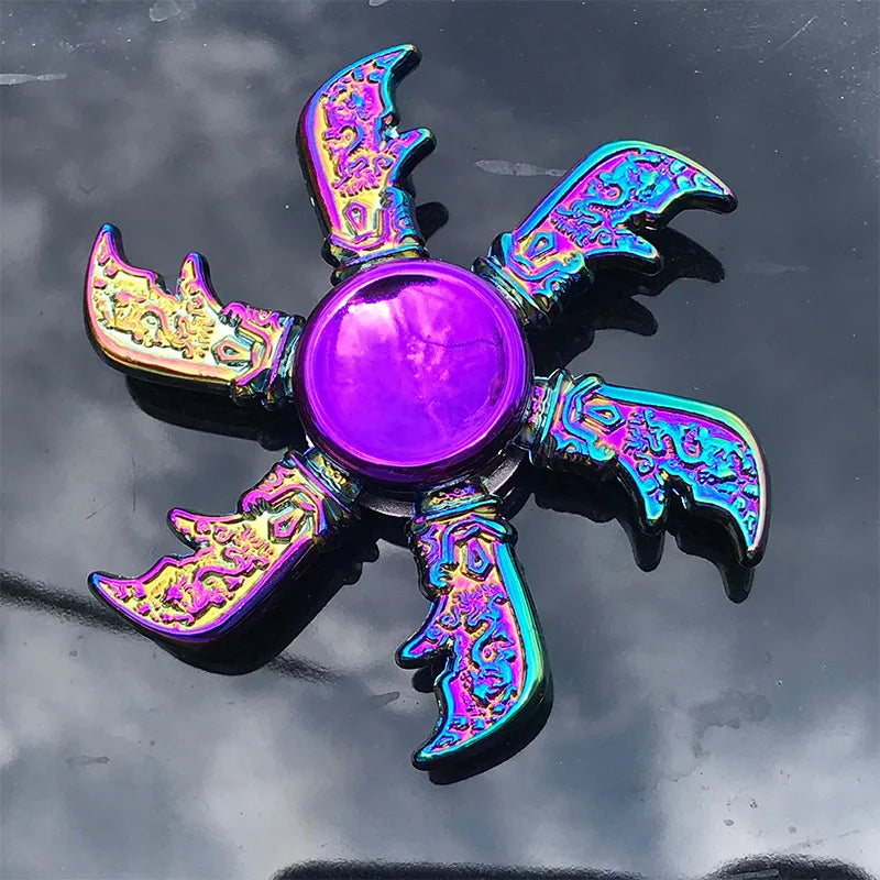 Metal Rainbow Fidget Spinner Gradient Color Gyro Anti-Anxiety Kids Adult Toys