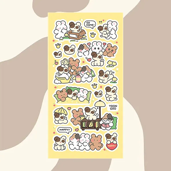 Cartoon Graffiti Teddy Bear Rabbit Stickers Korea Handbook Diary Decorative Stickers