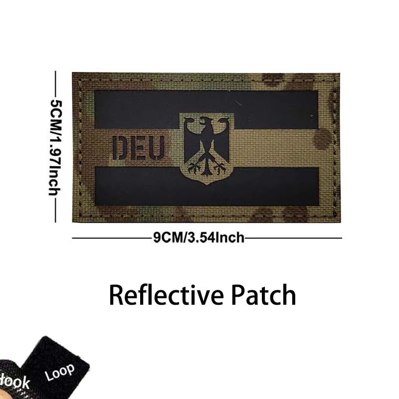 Germany Flag Morale Emblem German Eagle DEU Patches Reflective Infrared IR Badges