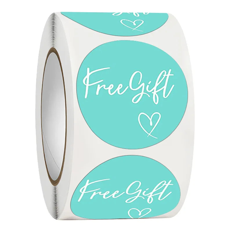 100-500pcs Free Gift Letters Labels Sticker Stationary Supplies Pink Thank You Sticker