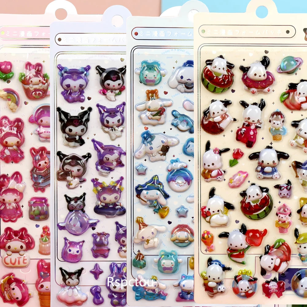 Cute Sanrio 3Relief Cartoon Bubble Sticker