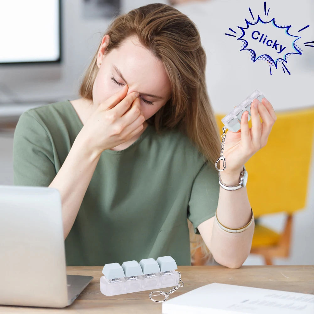 4 Keys Keyboard Keycaps Fidget Toy DIY Finger Keycaps Party Stress Relief Keyboard Caps Finger Toys