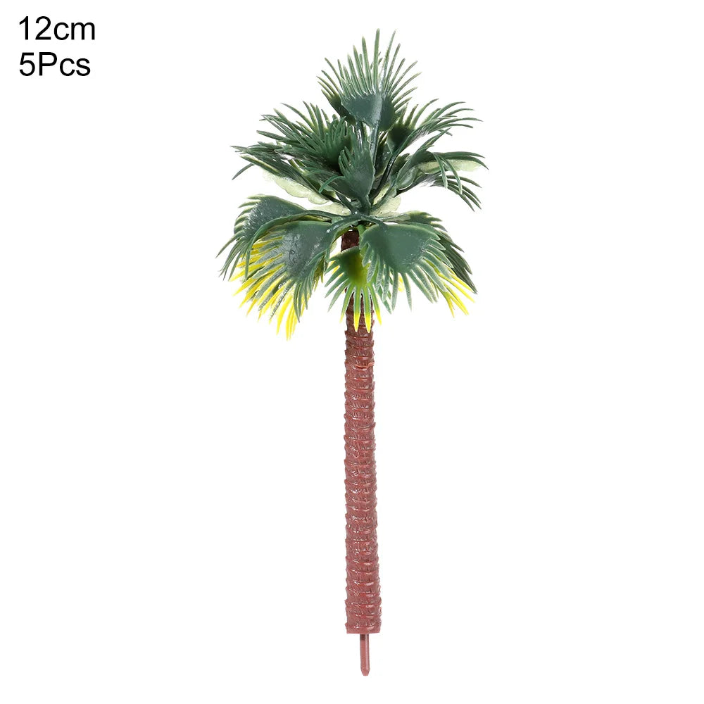 5Pcs New Plastic Coconut Palm Tree Miniature Plant Pots Bonsai Craft Micro Landscape