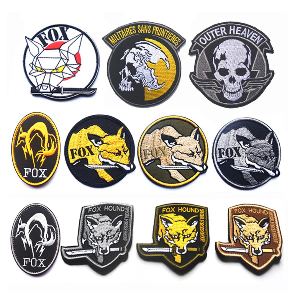 Metal Gear Solid Foxhound Emblem Patch Fox Hound Uniform Sticker Badge Militaria Group Armband Applique