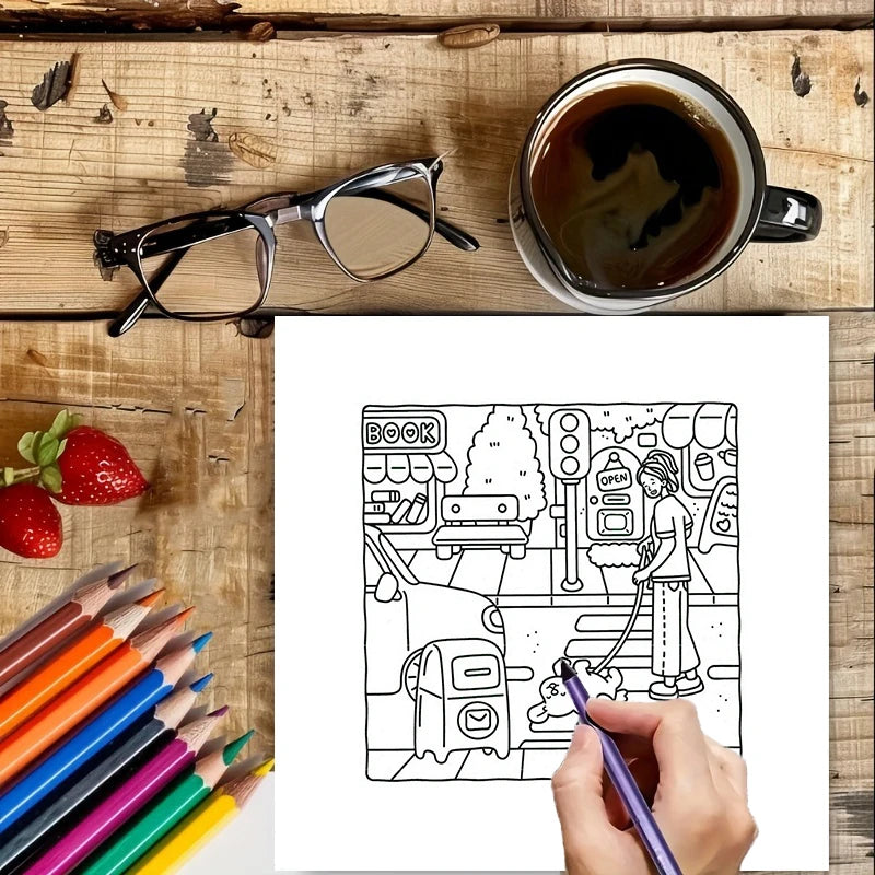 28 Pages Dog Style Coloring Book for Adult