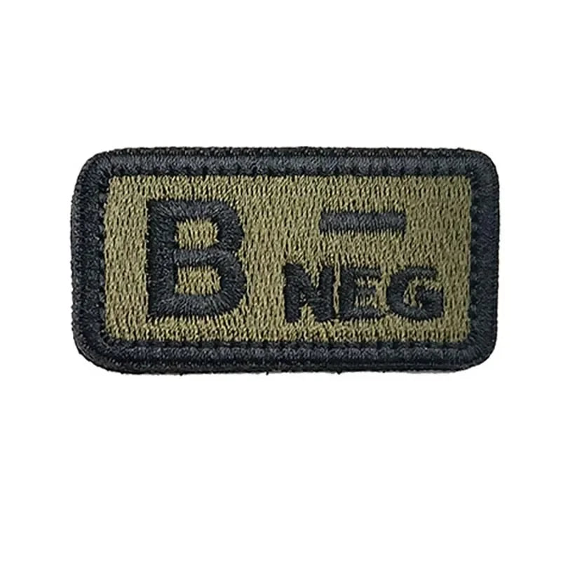 Blood Type Badges Fabric Applique Embroidery Hook and Loop Patches,Military Tactical Patch