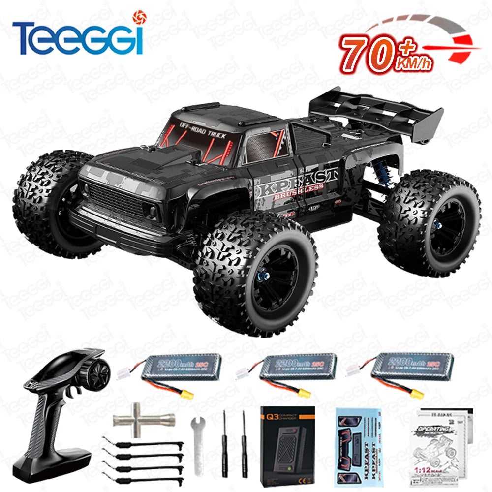 KF16 1:12 RC Drift Car – 4WD 70KM/H Brushless 3S Off-Road Monster Truck for Kids